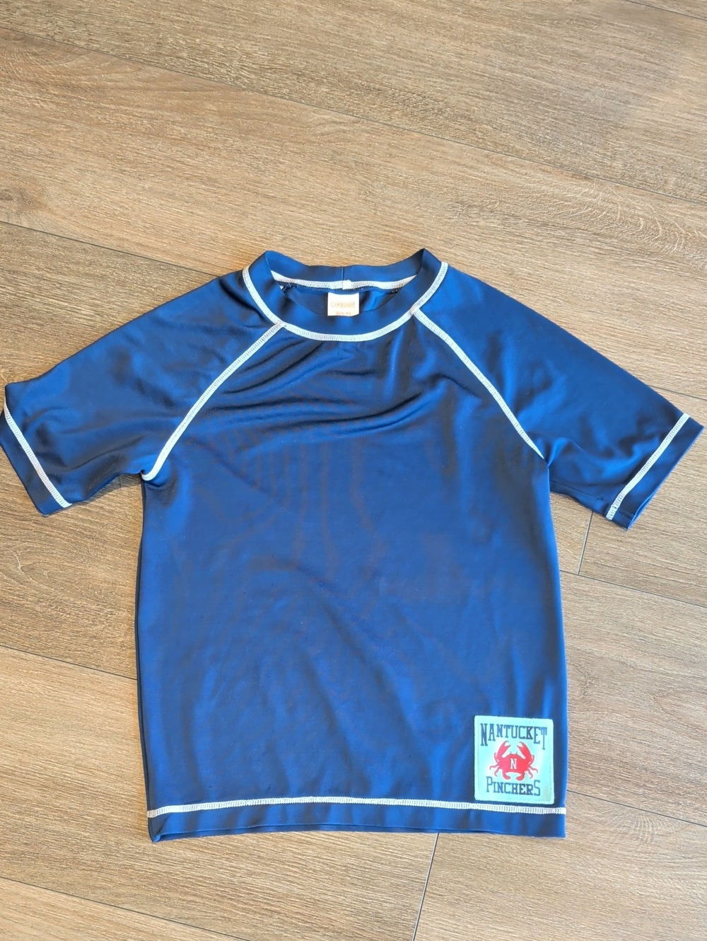 Gymboree Navy Blue Short-Sleeve Kids Rashguard with Light Blue Trim